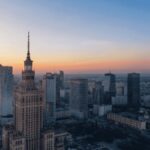 Aerial view of the Palace of Culture and Science in Warsaw